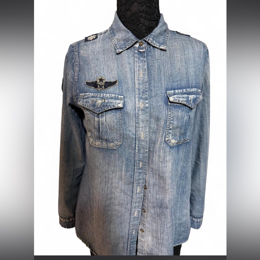 Cotton Express UpCycled Light Blue Denim Shirt
